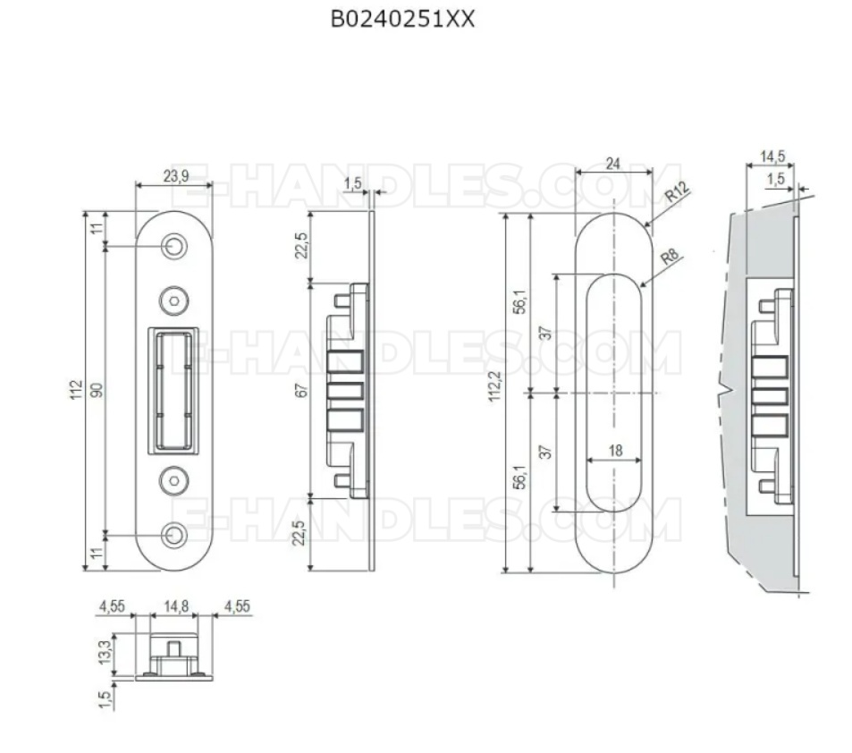 Zaczep magnetyczny Polaris Full Round 24x112mm nikiel satyna AGB B024025113, symbol B024025113